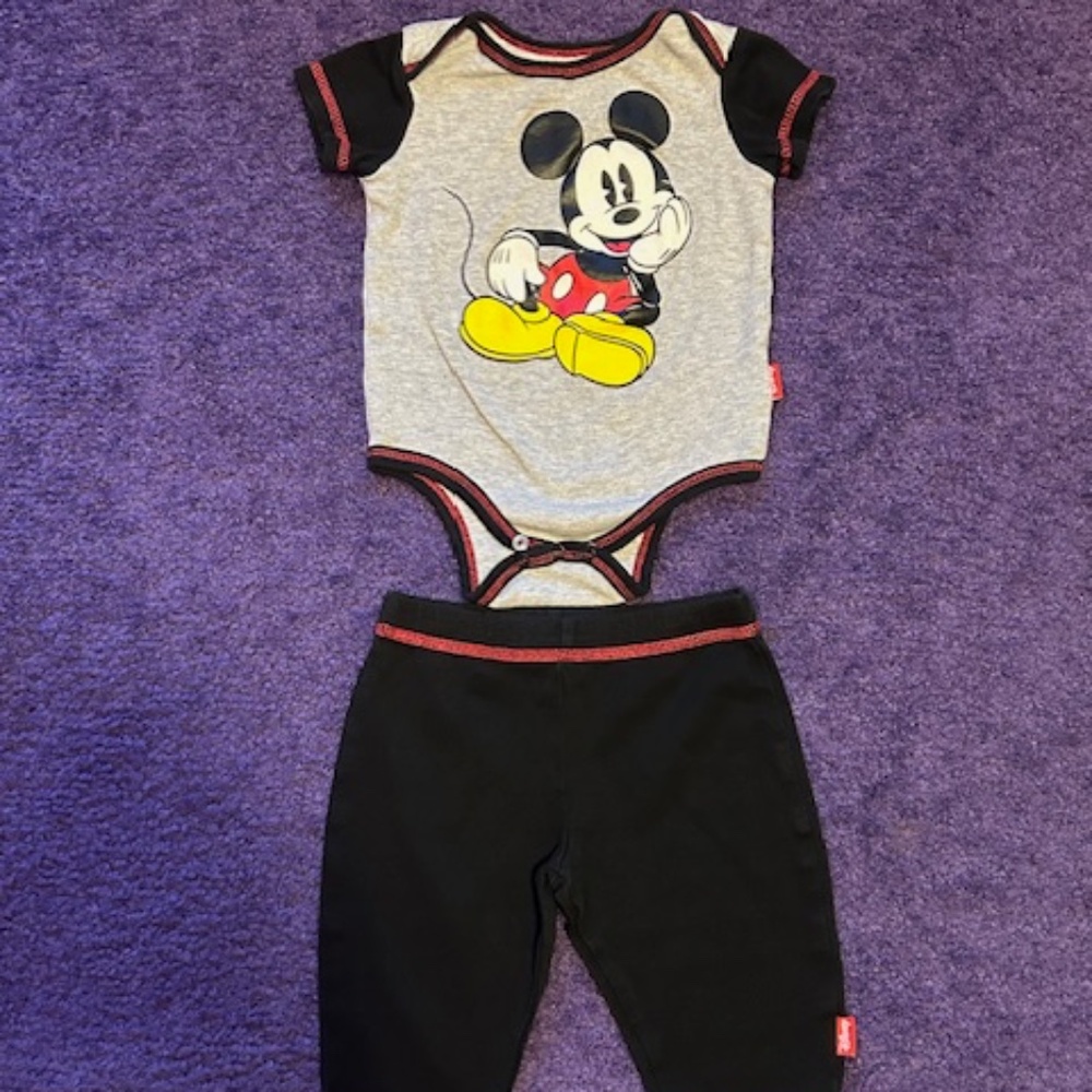 Disney Baby, Mickey Mouse onesie and pant set - 3/6 Months